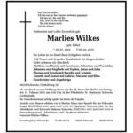 Traueranzeige Marlies Wilkes